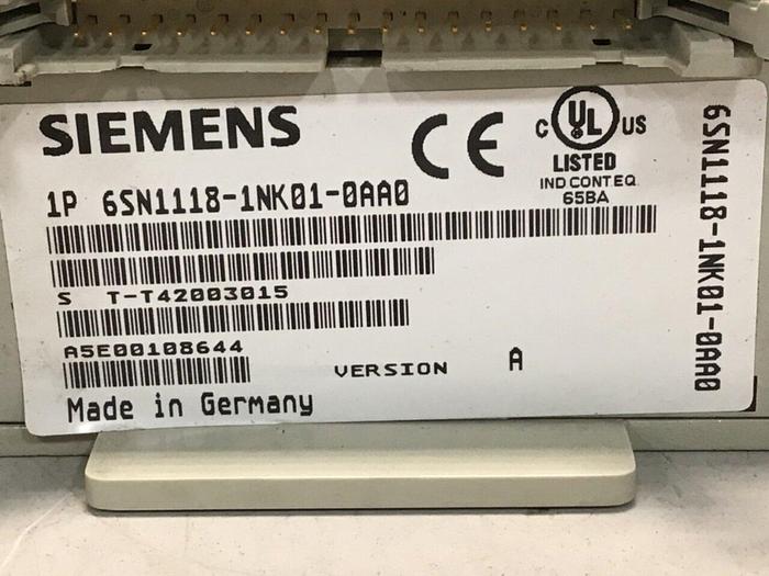 Used SIEMENS SIMODRIVE Drive 6SN1118-1NK01-0AA0 Used