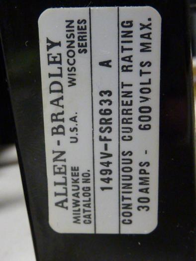 Used ALLEN BRADLEY 30 Amp Disconnect Switch 1494V-DS30 SER A #57402