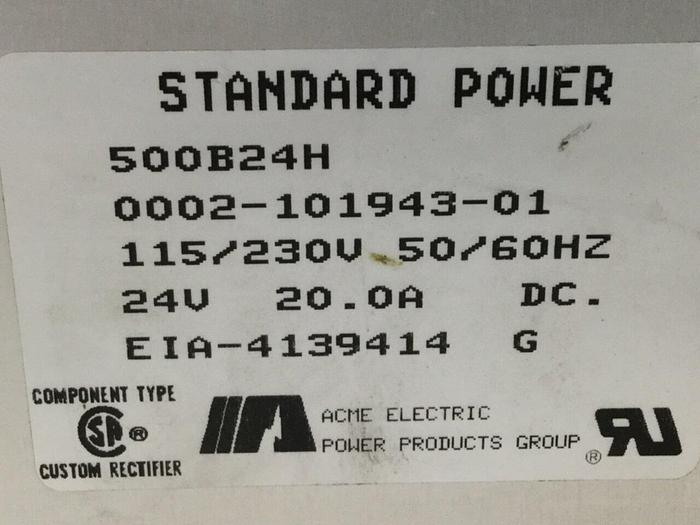 Used ACME ELECTRIC Power Supply 500B24H Used