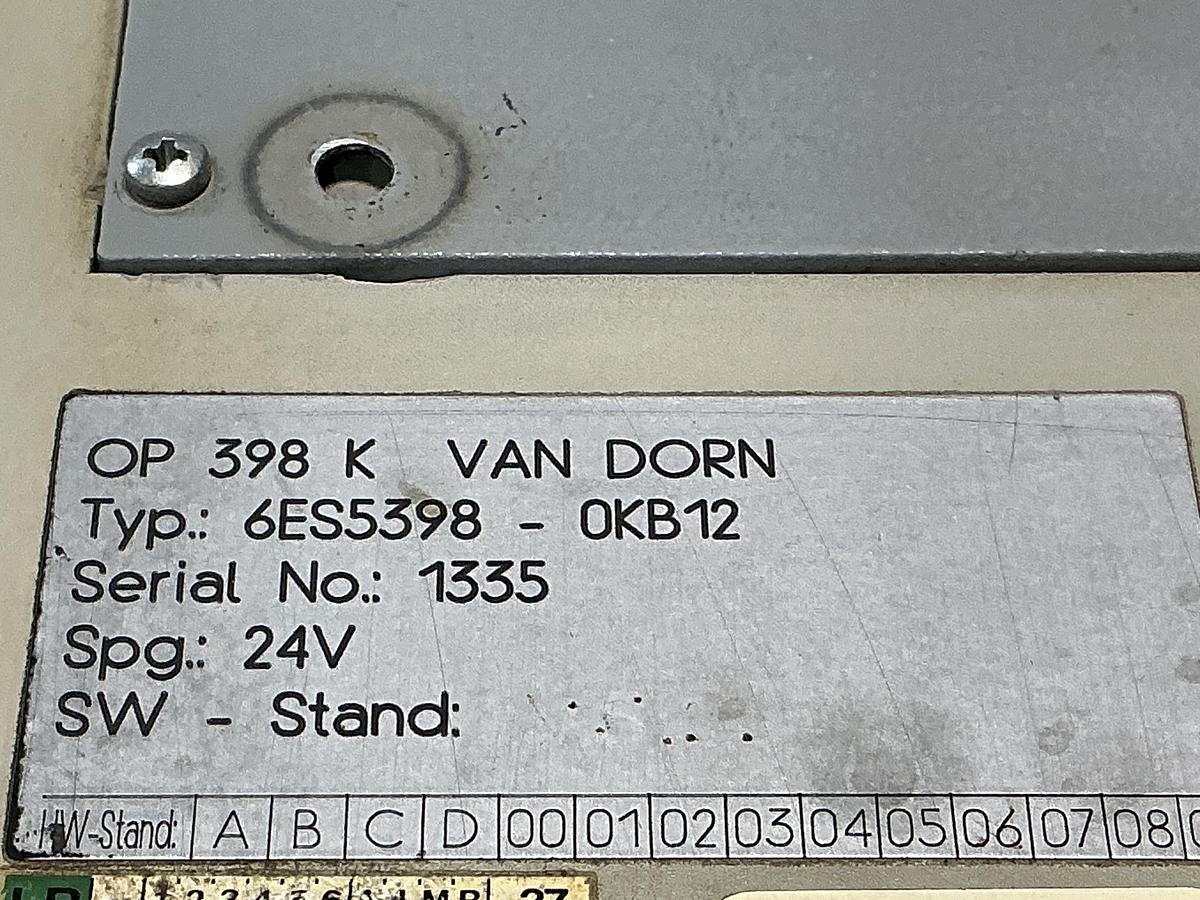 Used VAN DORN 6ES5398-0KB12