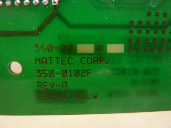 Used MATTEC Display Circuit Board 350-0102A #51853