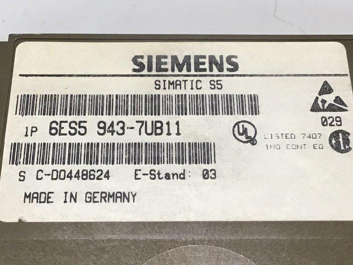 Used SIEMENS Simatic S5 6ES5 943-7UB11 #112126