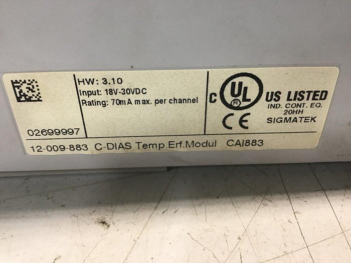 Used SIGMATEK Module 12-009-883 CAI883 Used