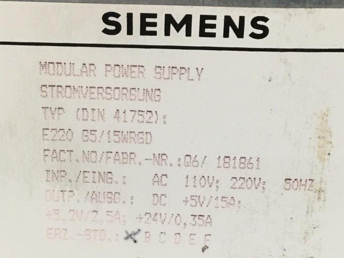 Used SIEMENS Modular Power Supply DIN 41752 #110959