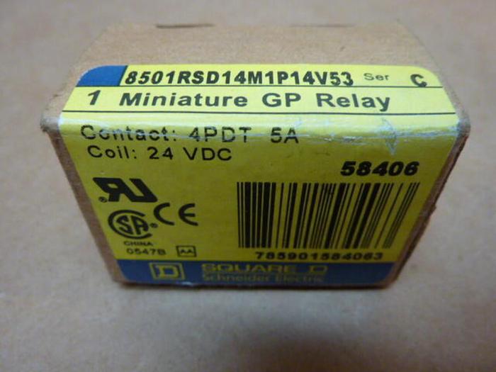 SQUARE D Miniature Relay 8501RSD14M1P14V53 DNL SCRAPPED