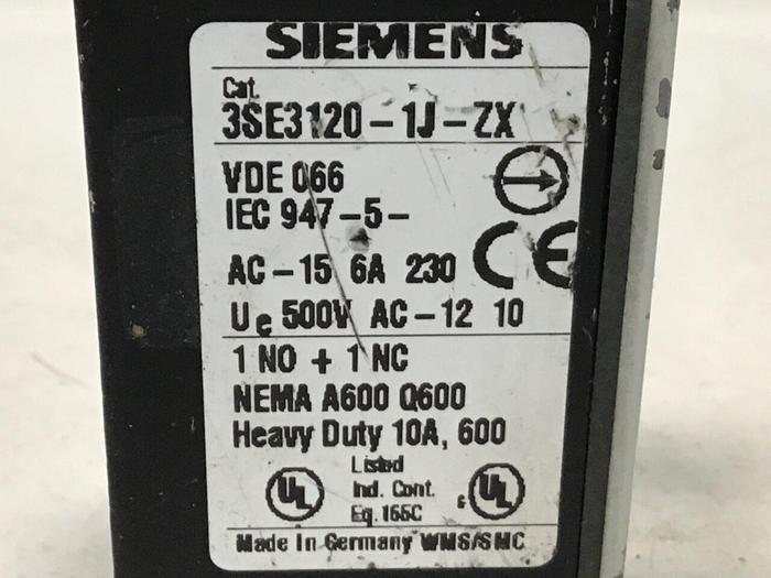 Used SIEMENS Limit Switch 3SE3 120-1J-ZX #121120