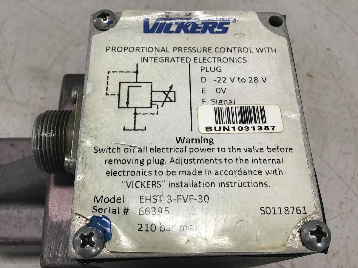 Used VICKERS EHST-3-FVF-30 Proportional Control Valve USED #143781