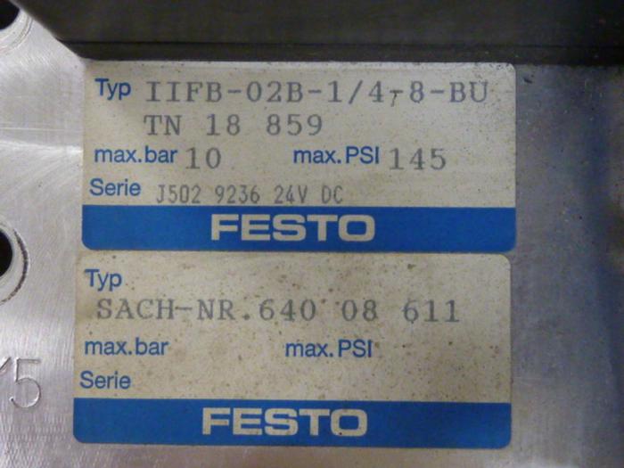 Used FESTO Control Block / Valve Terminal IFB8-02 #52818