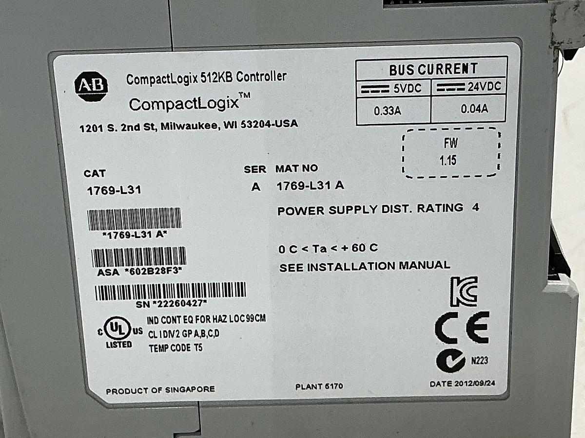 Used ALLEN BRADLEY 1769-L31