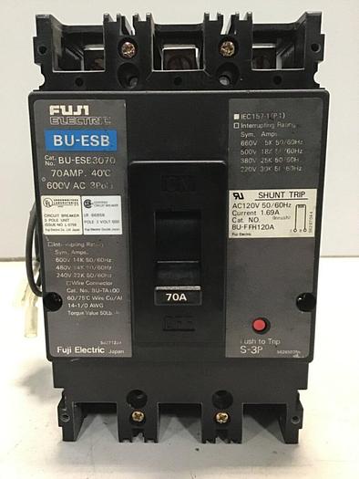 Used FUJI ELECTRIC 70 Amp Circuit Breaker BU-ESB3070 #127452
