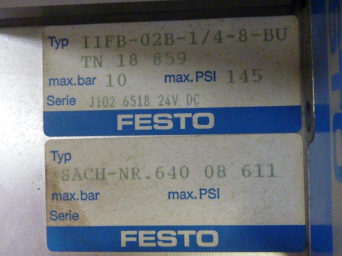 Used FESTO Control Block / Valve Terminal IFB8-02 #52845