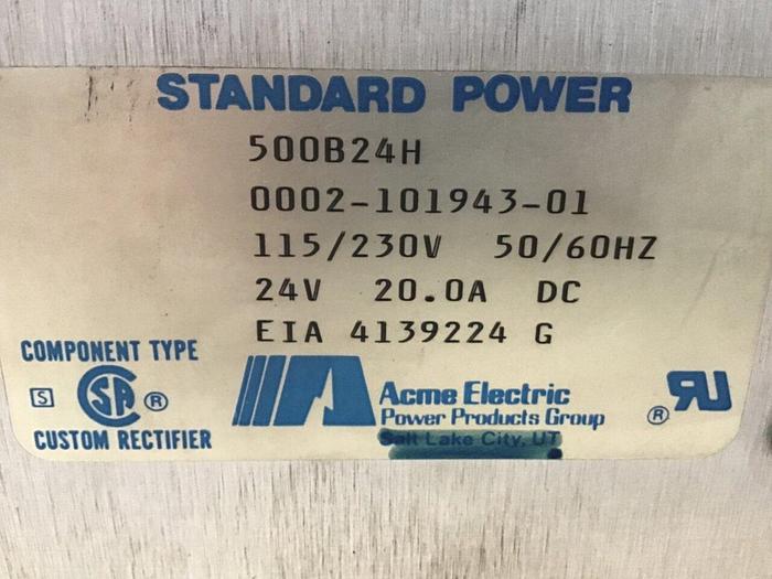 Used ACME ELECTRIC Power Supply 500B24H Used