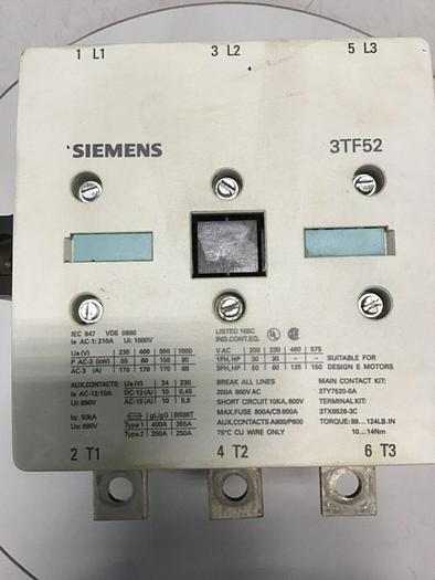 Used SIEMENS Contactor 3TF5222-0AK6 #144665