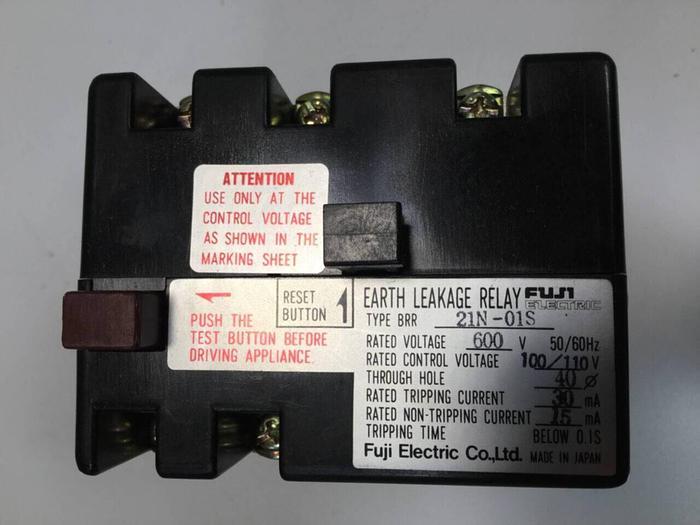 Used FUJI ELECTRIC Earth Leakage Relay BRR21N-01S #98033