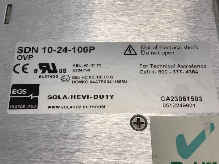 Used SOLA Power Supply SDN10-24-100P #129227