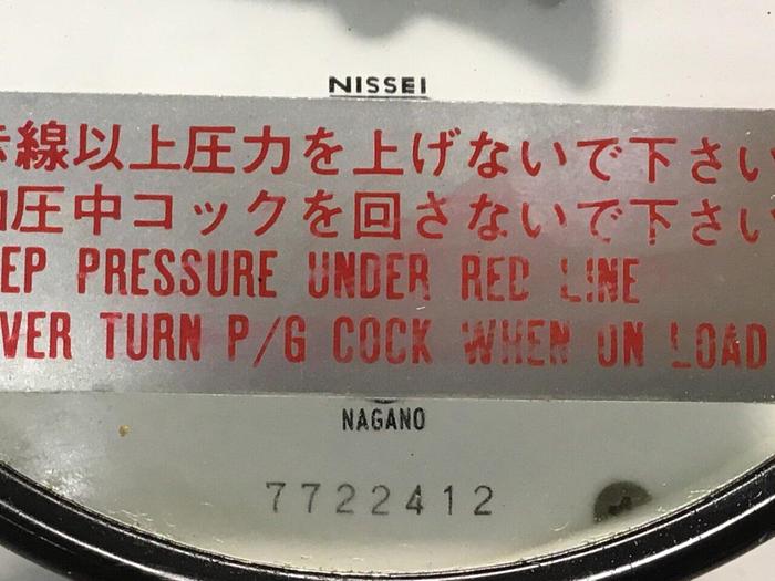 Used NISSEI Hydraulic Presser Gauge 7722412 #113040