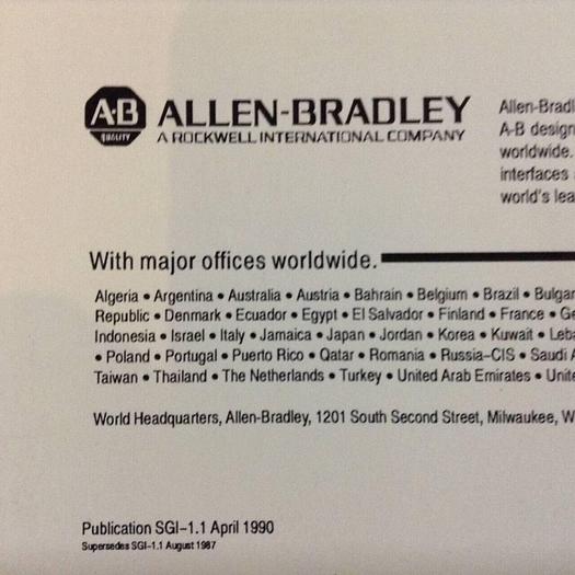 Used ALLEN BRADLEY General Information SGI-1.1 #70851
