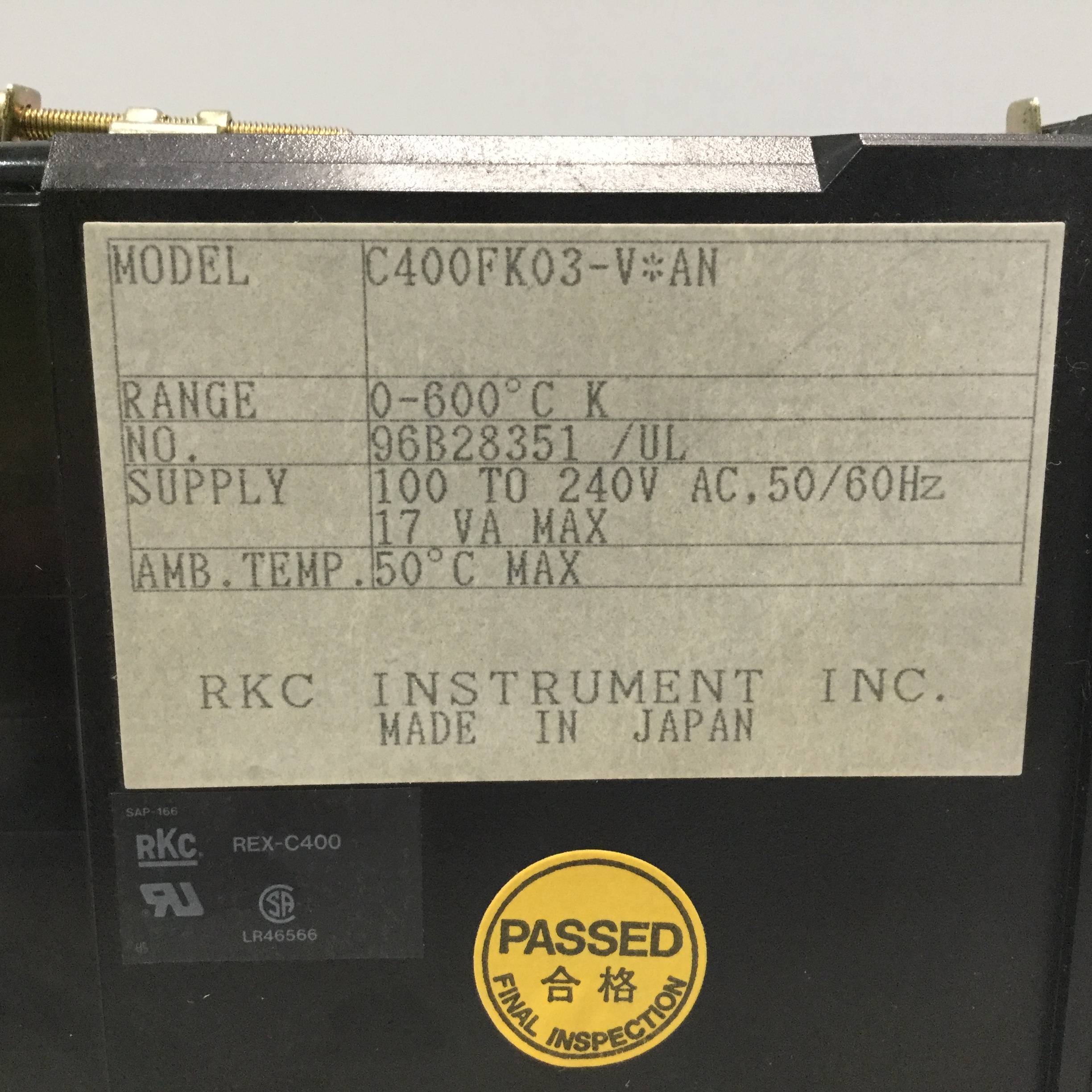 Used RKC Temperature Control REX-C400FK03VAN USED