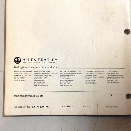 Used ALLEN BRADLEY Operation Manual 1300-5.4 #70867