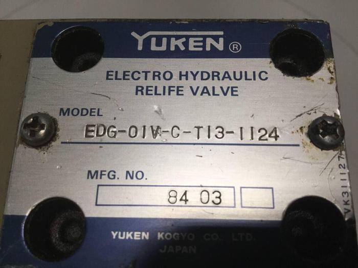 Used YUKEN Hydraulic Relief Valve EDG-01V-C-T13-1124 #99329