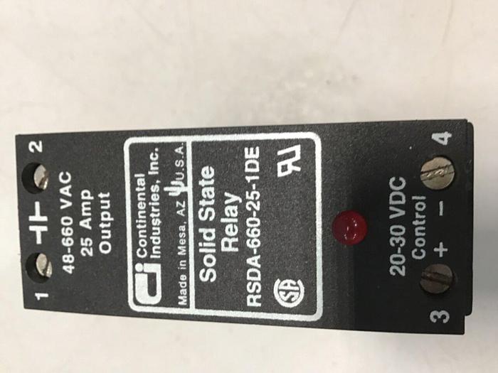 Used CONTINENTAL INDUSTRIES Solid State Relay RSDA-660-25-1DE #134754