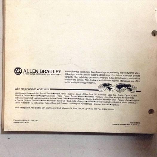 Used ALLEN BRADLEY Hardware Installation Manual 1785-6.6.1 #70842