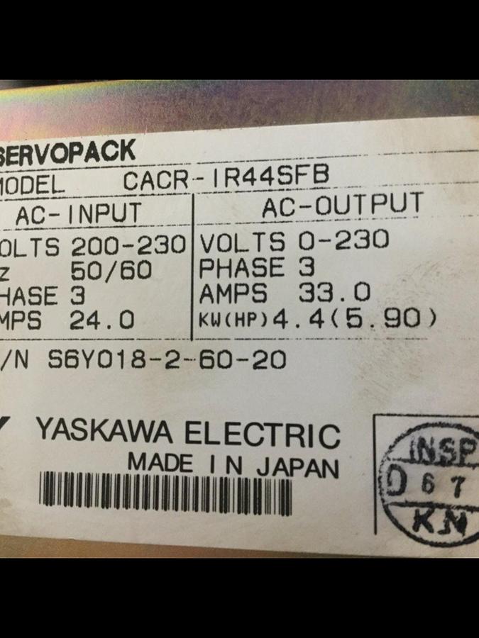 Used YASKAWA Servopack CACR-IR44SFB USED