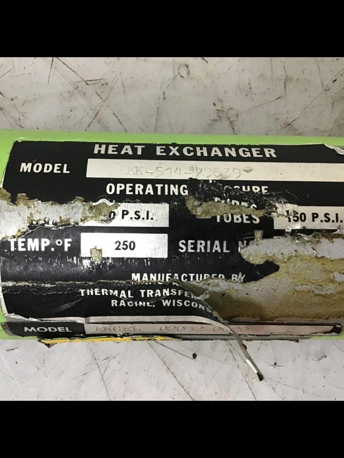 Used THERMAL TRANSFER Heat Exchanger EK-514-79639 USED