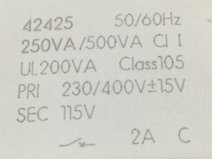 Used LEGRAND 0.25 / 0.5 kVA Transformer 42425 #105161