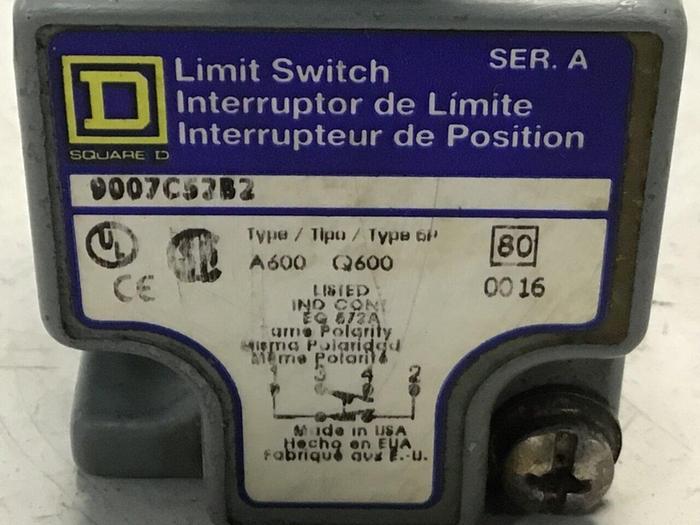 Used SQUARE D Limit Switch 9007-C52B2 #122016