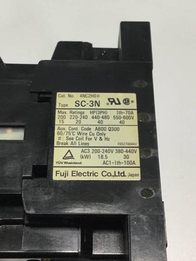 Used FUJI ELECTRIC Magnetic Contactor SC-3N 4NC2H0 #96000