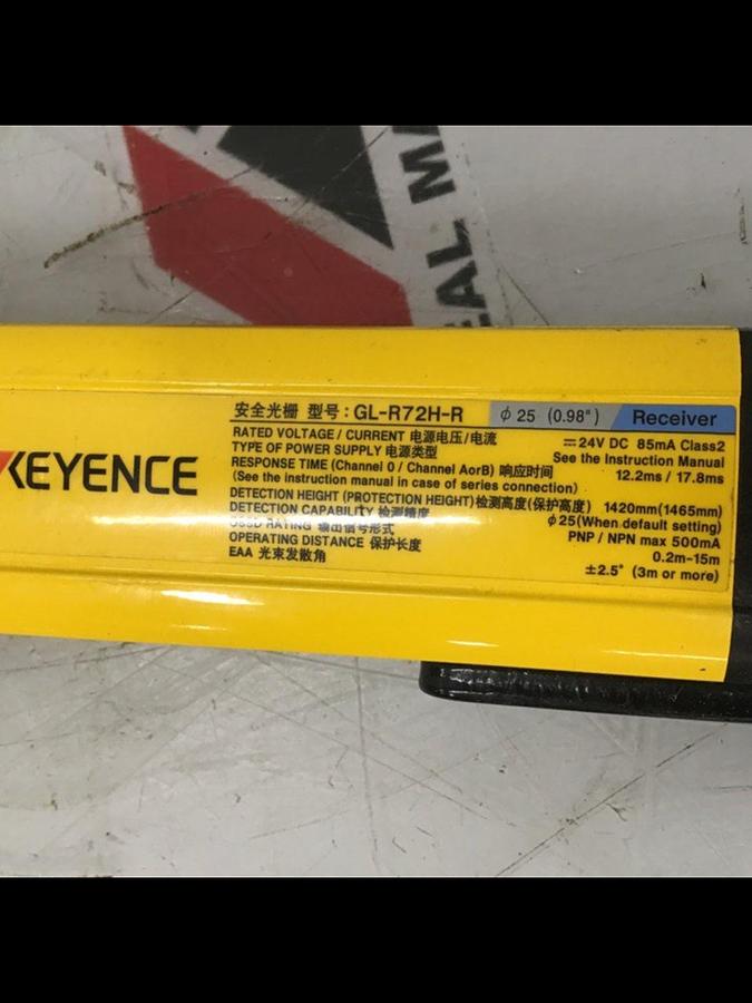 Used KEYENCE CORP Light Curtain GL-R72H-R USED