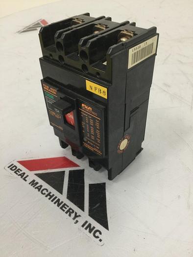 Used FUJI ELECTRIC 15 Amp Circuit Breaker EA53B-15 #115968