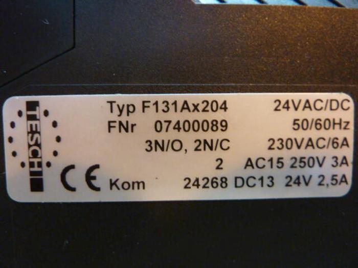 Used TESCH Relay F131AX204 #22887