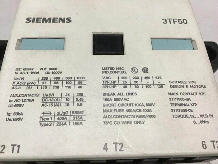 Used SIEMENS Contactor 3TF50 #141431