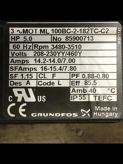 Used GRUNDFOS Centrifugal Pump w/ Motor A96S23609-P1083263 Used #143232