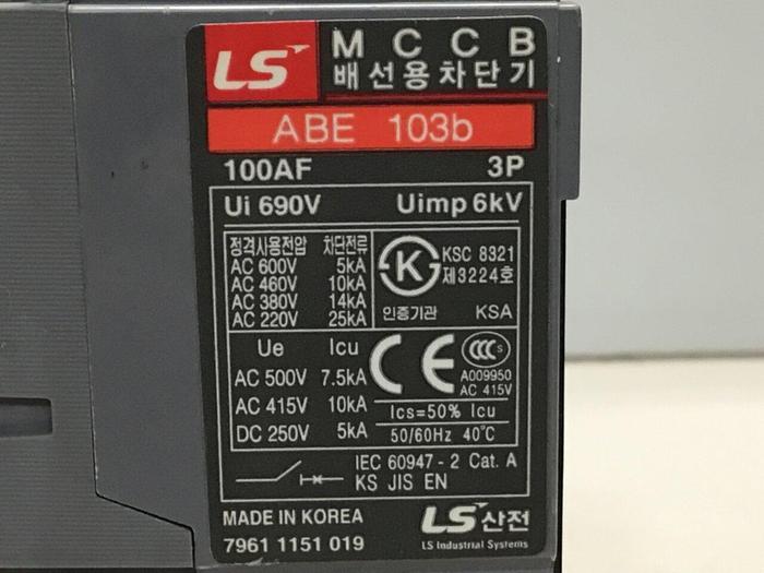 Used LG 100 Amp Circuit Breaker ABE103B #119812