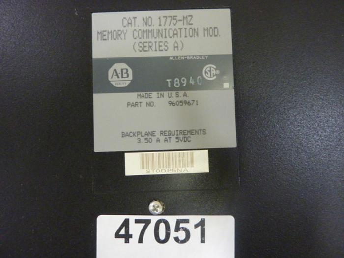 Used ALLEN BRADLEY Memory Communication Module 1775-MZ SER A #47053