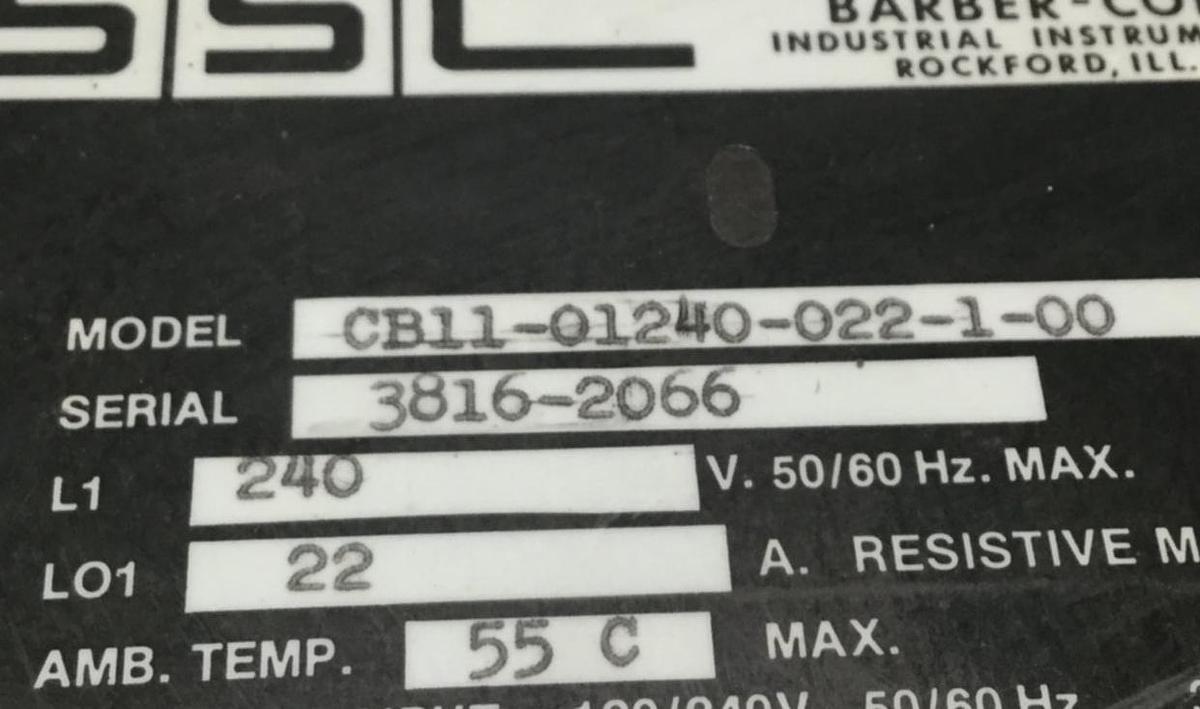 Used BARBER COLMAN Solid State Contactor CB11-01240-022-1-00 USED