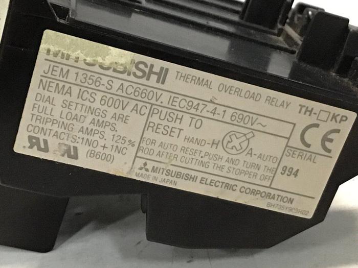 Used MITSUBISHI Overload Relay JEM1356S TH-N20TAKP #133350