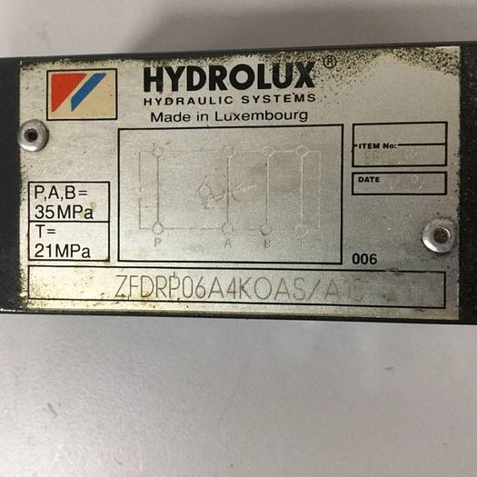 Used HYDROLUX Valve ZFDRP06A4KOAS/A15 #91098