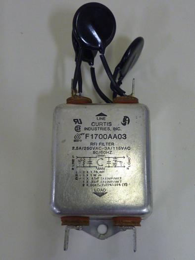 Used CURTIS RFI Filter F1700AA03 #51718