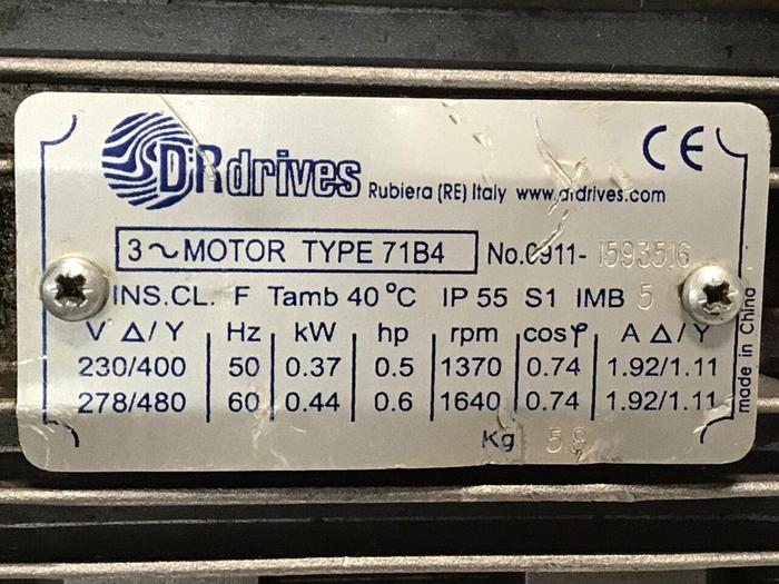 Used DR DRIVES Motor 71B4 0911-1593516 USED