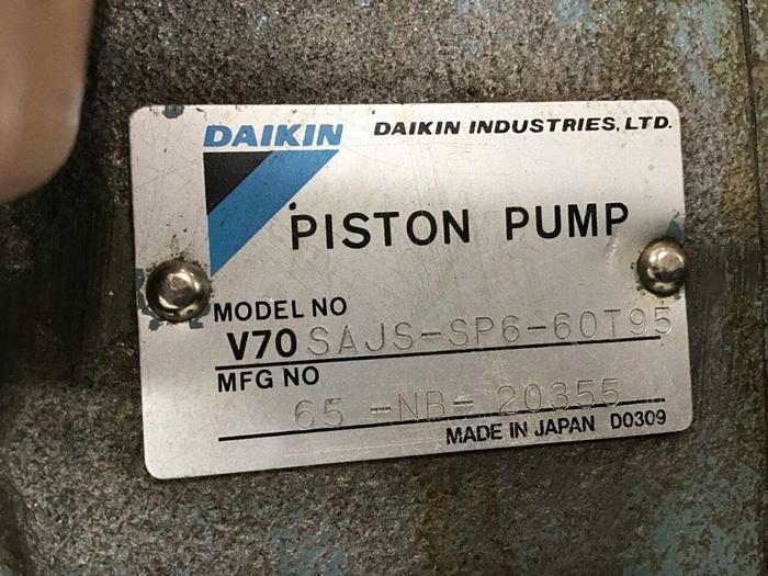Used DAIKIN Piston Pump V70SAJS-SP6-60T95 Used