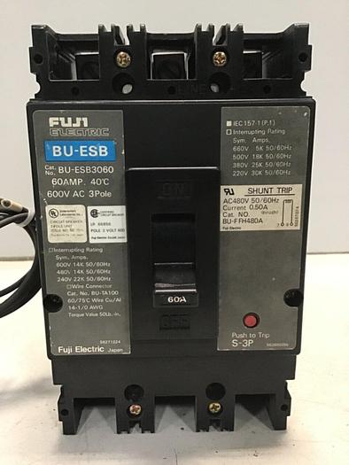 Used FUJI ELECTRIC 60 Amp Circuit Breaker BU-ESB3060 #127464