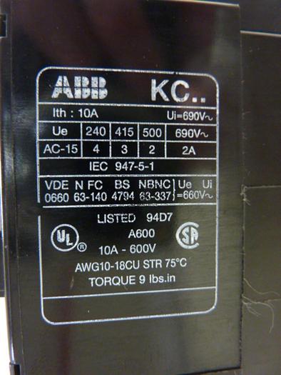 Used ABB Relay Contactor KC31 #43694