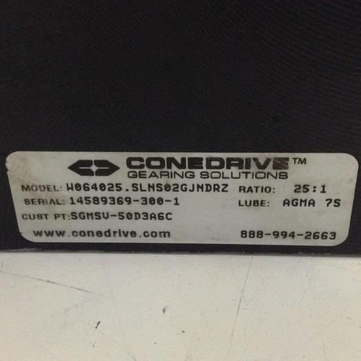 Used CONE DRIVE Gear Reducer W064025.SLNS02GJNDRZ #80507