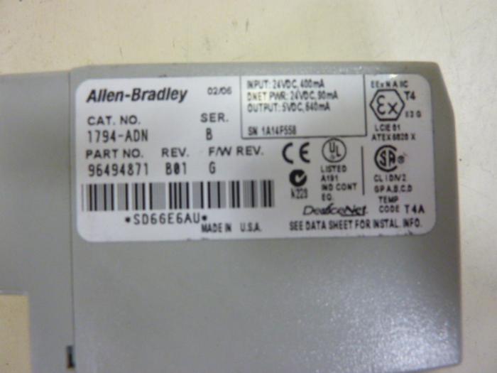 Used ALLEN BRADLEY Devicenet Adapter 1794-ADN SER B #66715