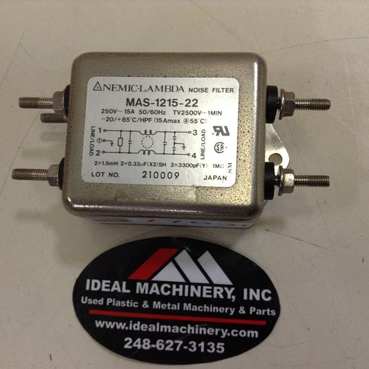 Used NEMIC-LAMBDA Noise Filter MAS-1215-22 #77630