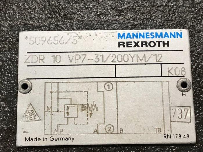 Used REXROTH Directional Valve ZDR10VP731200YM12 #137304